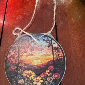Sunset Stained Glass Art Hanging